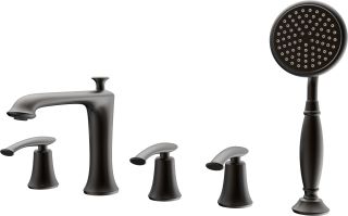 Смеситель на борт ванны с душем AltroBagno Beatrice 020105 BrNe черный