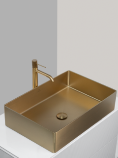 Раковина AltroBagno Solido 001021 OrSp из нержавеющей стали золото матовое