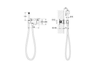 Гигиенический душ Aquatek Оберон AQ1027BG с термостатом шлифованное золото