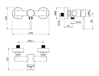 Смеситель для душа Aquatek Европа AQ1360BGM шлифованный чёрный хром