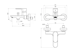 Смеситель для ванны Aquatek Альфа AQ1940BGM оружейная сталь