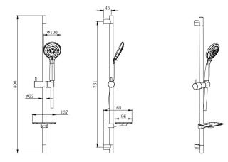 Душевой гарнитур Aquatek AQ2011MB чёрный матовый