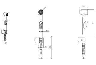 Лейка гигиенического душа Aquatek AQ2050MB с держателем чёрный матовый