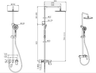 Душевая стойка Aquatek AQ2060CR хром