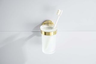 Стакан с держателем Aquatek Европа AQ4104BG шлифованное золото