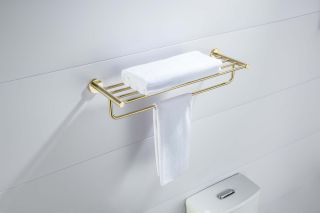 Полка для полотенец Aquatek Европа AQ4115BG шлифованное золото