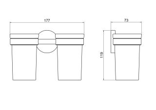 Стакан с держателем двойной Aquatek Европа AQ4117BG шлифованное золото