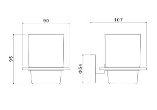 Стакан с держателем Aquatek Оберон AQ4204BG шлифованное золото