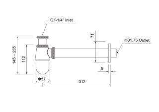 Сифон для раковины Aquatek AQ6012BG шлифованное золото