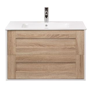 Тумба под раковину Aquanika Frame AQF784552RU120 80 см дуб сонома/белый