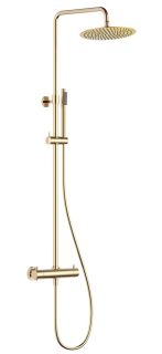 Душевая стойка AQUAme AQM8006GG с термостатом глянцевое золото