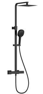 Душевая стойка AQUAme AQM8007MB с термостатом чёрный матовый