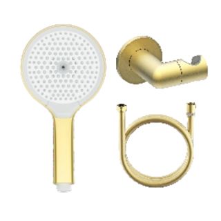 Лейка для душа с держателем и шлангом Raglo R476.43.03 золотой сатин