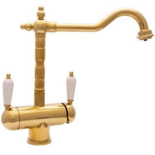 Смеситель для кухни Florentina Ария с подключением под фильтр золото