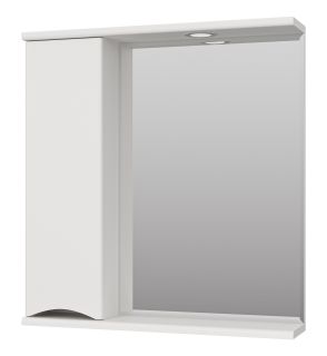 Зеркальный шкаф с подсветкой Misty Атлантик левый 70см белый
