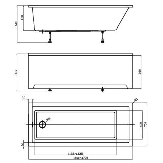 Акриловая ванна Azario LILIANA AV.0012170 пристенная 170х70 см