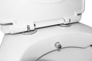 Унитаз-моноблок с функцией биде AZARIO Sente AZ-8614B  375х665х785 напольный, безободковый, горизонтальный слив, сиденье дюропласт микролифт