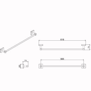 Полотенцедержатель AZARIO RINA AZ-87001 трубчатый одинарный 58 см