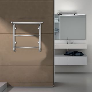 Полотенцесушитель водяной AZARIO VERONA AZ04155P 500/500 с полкой, 2 секции, нижнее/диагональное подключение, 1/2, хром