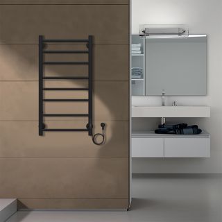 Полотенцесушитель электрический AZARIO PARMA AZ10848B 400/800 8 секций, диммер справа, черный