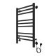Полотенцесушитель электрический AZARIO ANCONA AZ71858B 500/800 квадрат, 9 секций, диммер справа, черный