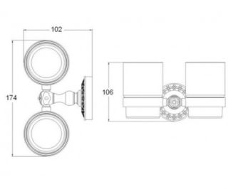 Держатель стакана двойной Zorg Antic AZR 04 BR цвет бронза