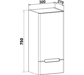 Шкаф навесной Runo правый Парма 30 (00-00001129)