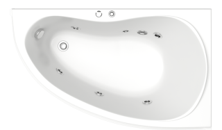 Акриловая ванна Bas Алегра 150x90 см правая без гидромассажа