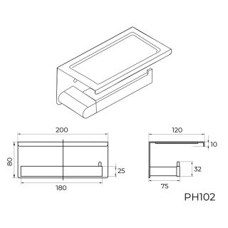 Держатель для туалетной бумаги с полочкой Knotlor PH102RB, бронза