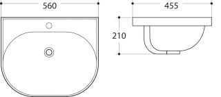 Подвесная раковина Art&Max 56см белый AM-78364