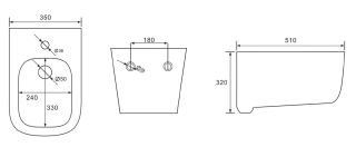 Подвесное биде Charus Kelston BD700-142W белый