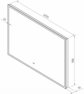 Зеркало с подсветкой Art&Max Sorrento 120x70см AM-Sor-1200-700-DS-F