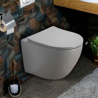 Подвесной унитаз Melana MLN-310303MG безободковый серый