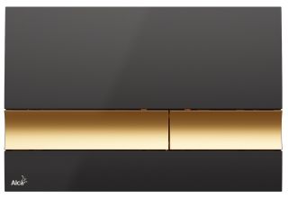 Кнопка смыва AlcaPlast для инсталляции чёрный/золото M1728-5