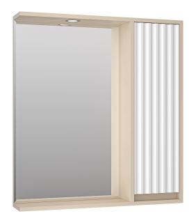 Зеркальный шкаф с подсветкой Brevita Balaton BAL-04075-03-01П правый 75см белый/бежевый