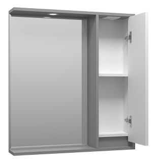 Зеркальный шкаф с подсветкой Brevita Balaton BAL-04075-01-01П правый 75см белый/серый