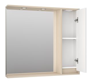 Зеркальный шкаф с подсветкой Brevita Balaton BAL-04090-03-01П правый 90см белый/бежевый