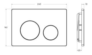 Кнопка смыва BelBagno BB-03C-NERO.M, черный матовый