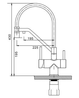 Смеситель для кухни Splenka S70.62.06 с подключением фильтра чёрный