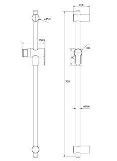 Душевая штанга IDDIS Ray RAY70MGi17 золото матовое