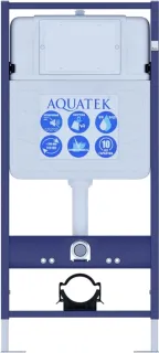 Комплект SET AQUATEK ЛЕЯ cm-014 4в1 унитаз с инсталляцией кнопкой и сиденьем микролифт