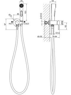 Гигиенический душ со смесителем Aquatek Европа AQ1020BGM оружейная сталь