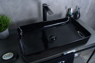Раковина Gid BL9396 53346 накладная черная глянцевая 60x34x11