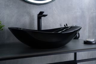 Раковина Gid BL9811 53349 накладная черная глянцевая 61x37x15