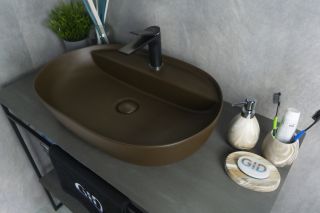 Раковина Gid Br1346 53342 накладная коричневая матовая 61x41x14
