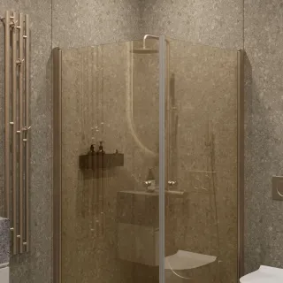 Душевой уголок на монопетле by Deonria U-80-79-6-BR-BR1 80x79см бронза/бронза