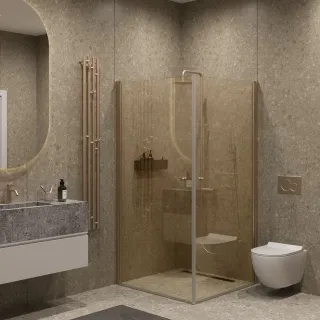 Душевой уголок на монопетле by Deonria U-80-79-6-BR-BR1 80x79см бронза/бронза