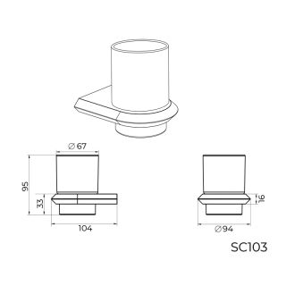 Стакан для ванной комнаты Knotlor SC103RB, бронза
