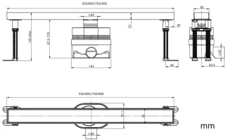 Душевой лоток Allen Brau Priority 9.50013.31 для поддона 75 см черный матовый