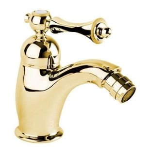 Смеситель для биде однорычажный, золото Cezares MARGOT-BSM1-03/24-M